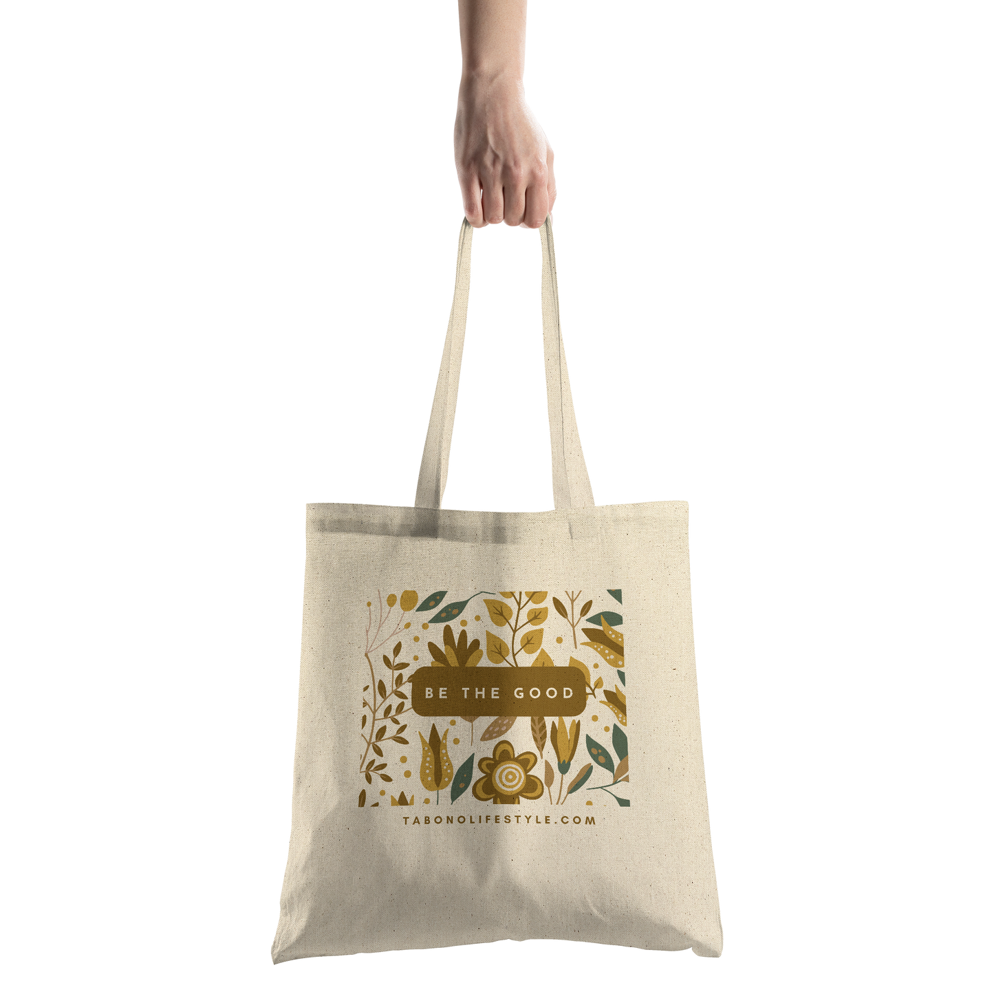 Canvas_Tote_-_Be_The_Good_-_Toast_CottonTote_S_HandTransparent_Mockup.png