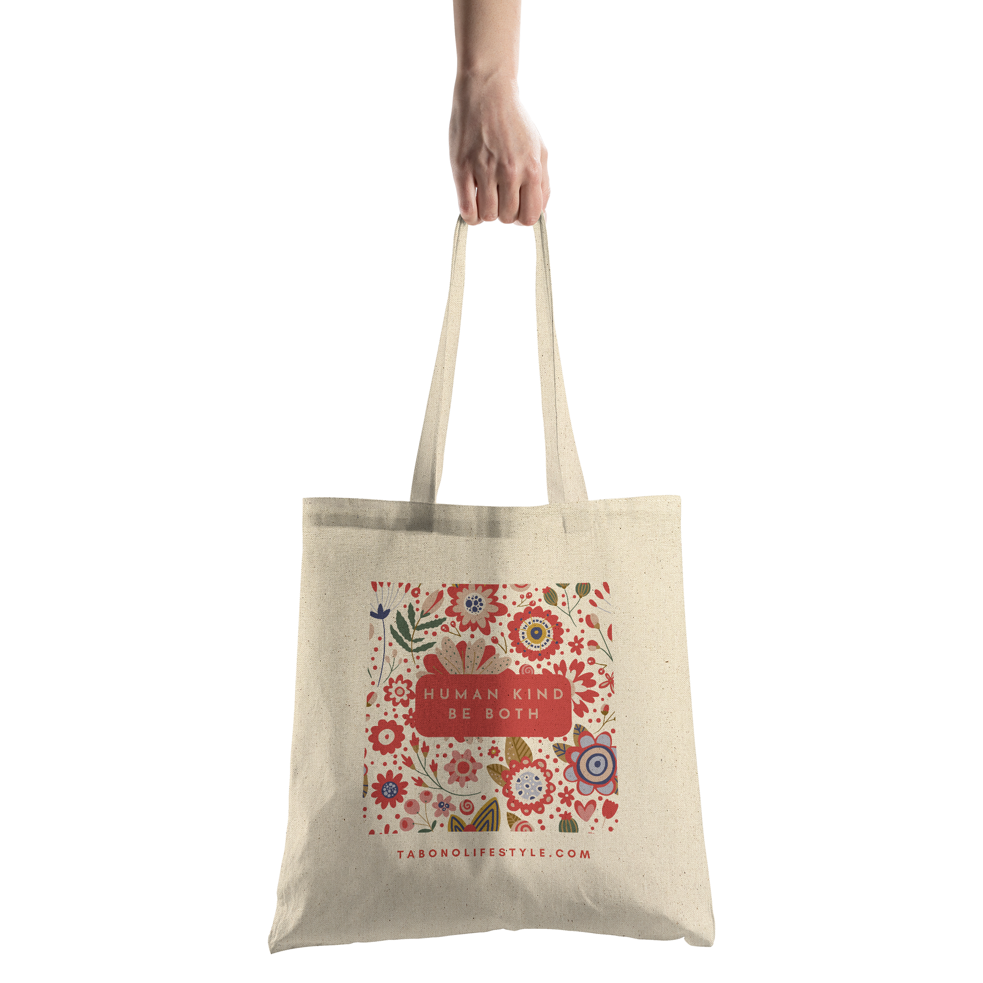 Canvas_Tote_-_Human_Kind_Be_Both_CottonTote_S_HandTransparent_Mockup.png