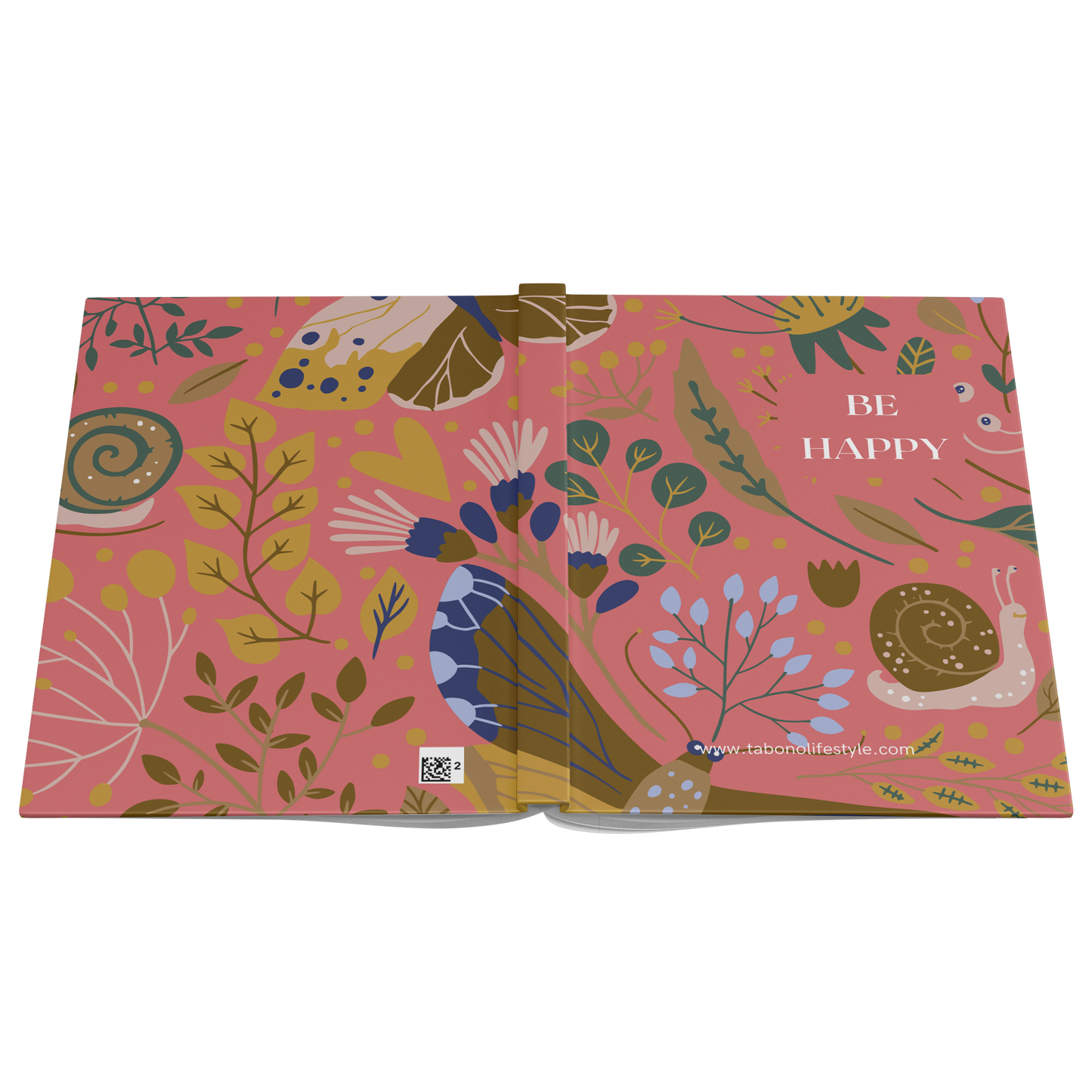 Hardcover_Journal_-_Be_Happy_-_Pink_Open_Cover_Flat_Mockup.png