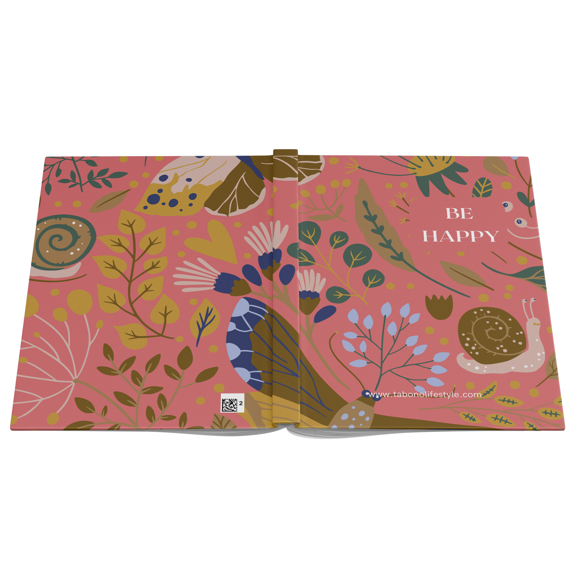 Hardcover_Journal_-_Be_Happy_-_Pink_Open_Cover_Flat_Mockup.png