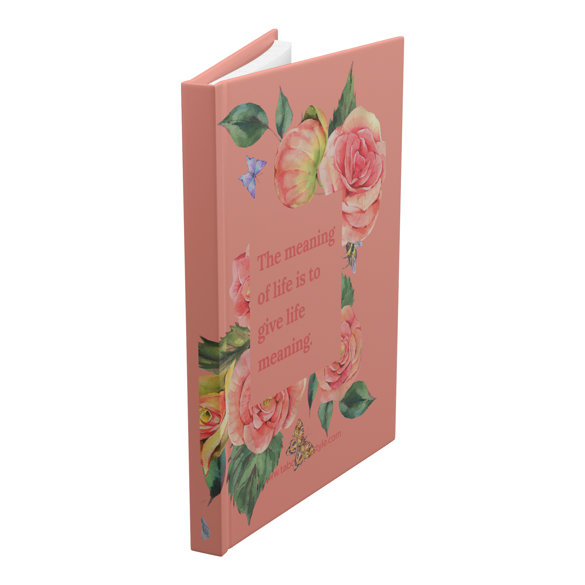 Hardcover_Notebook_-_The_Meaning_of_Life_Standing_Angle_Mockup.png