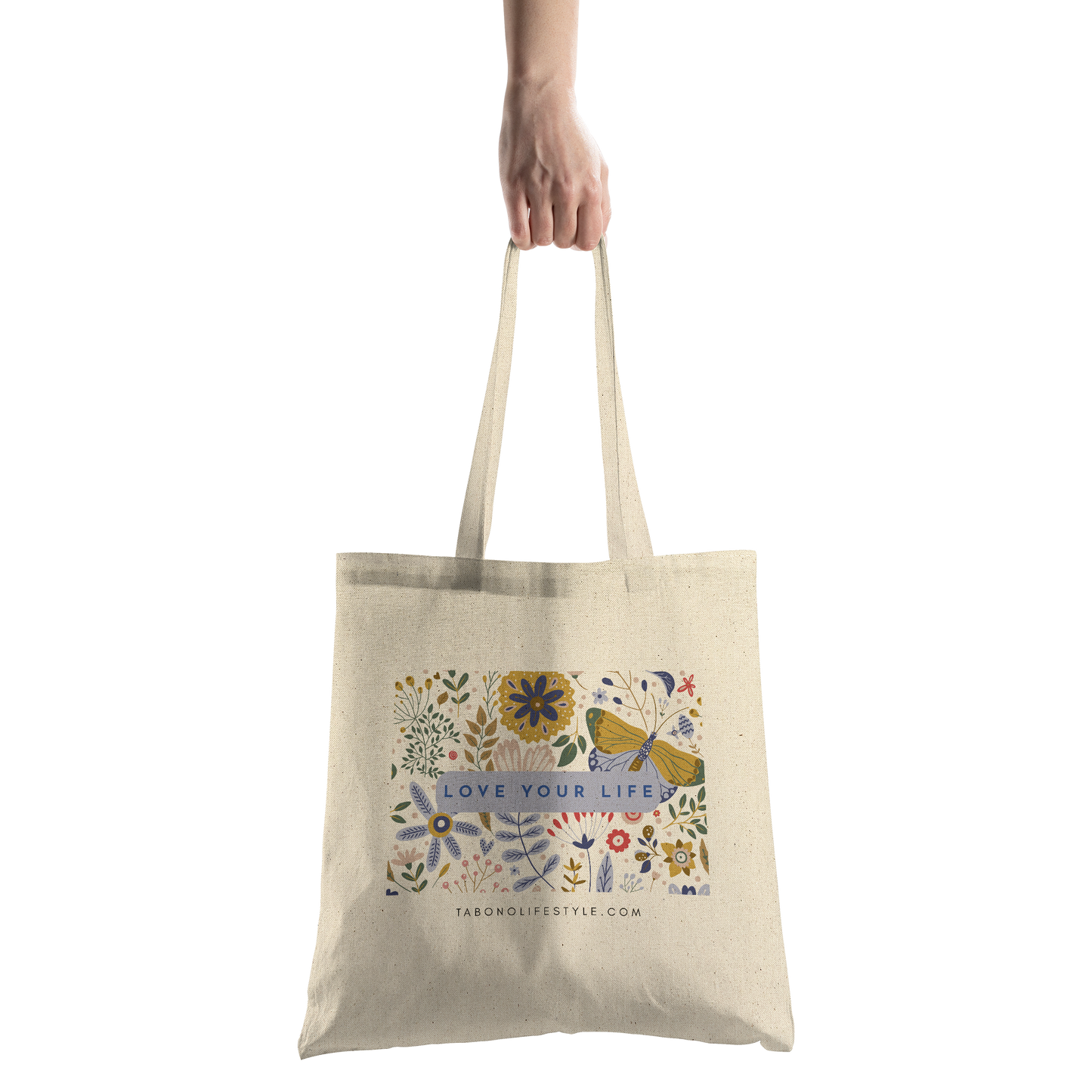 Tote_Bag_-_Love_Your_Life_-_Perriwinkle_CottonTote_S_HandTransparent_Mockup.png